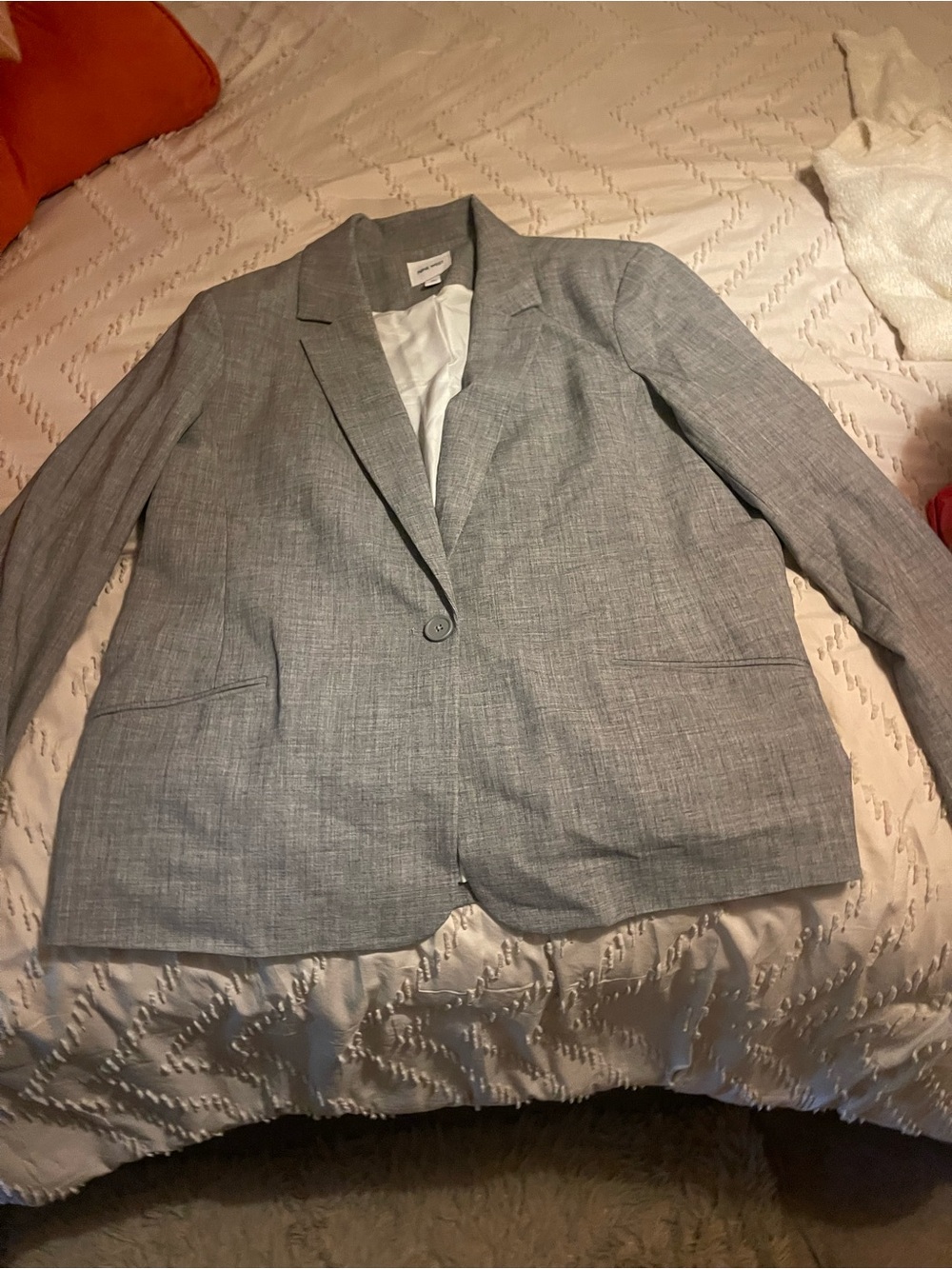 Nine West Light Gray Single-Button Women's Blazer